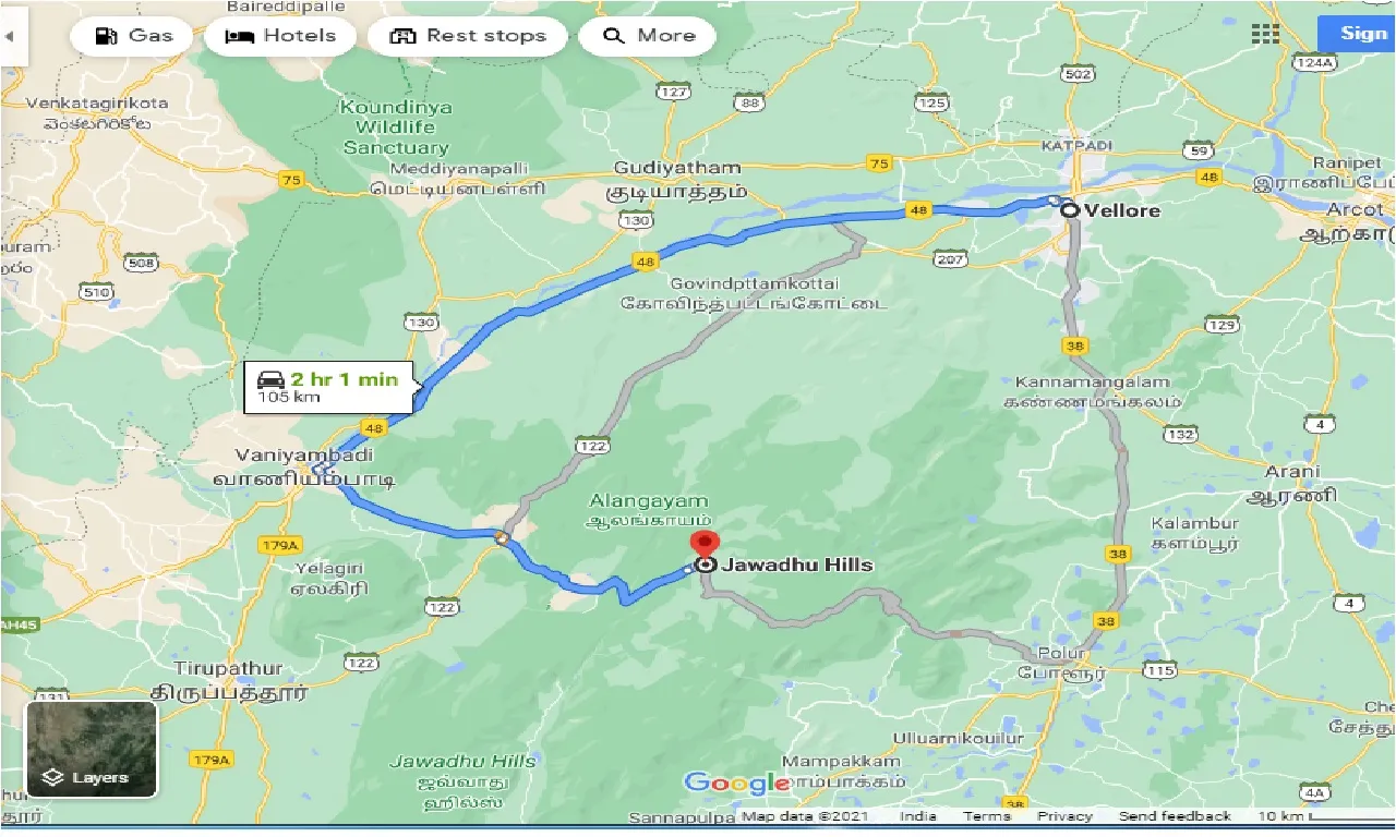 vellore-to-jawadhu-hills-one-way