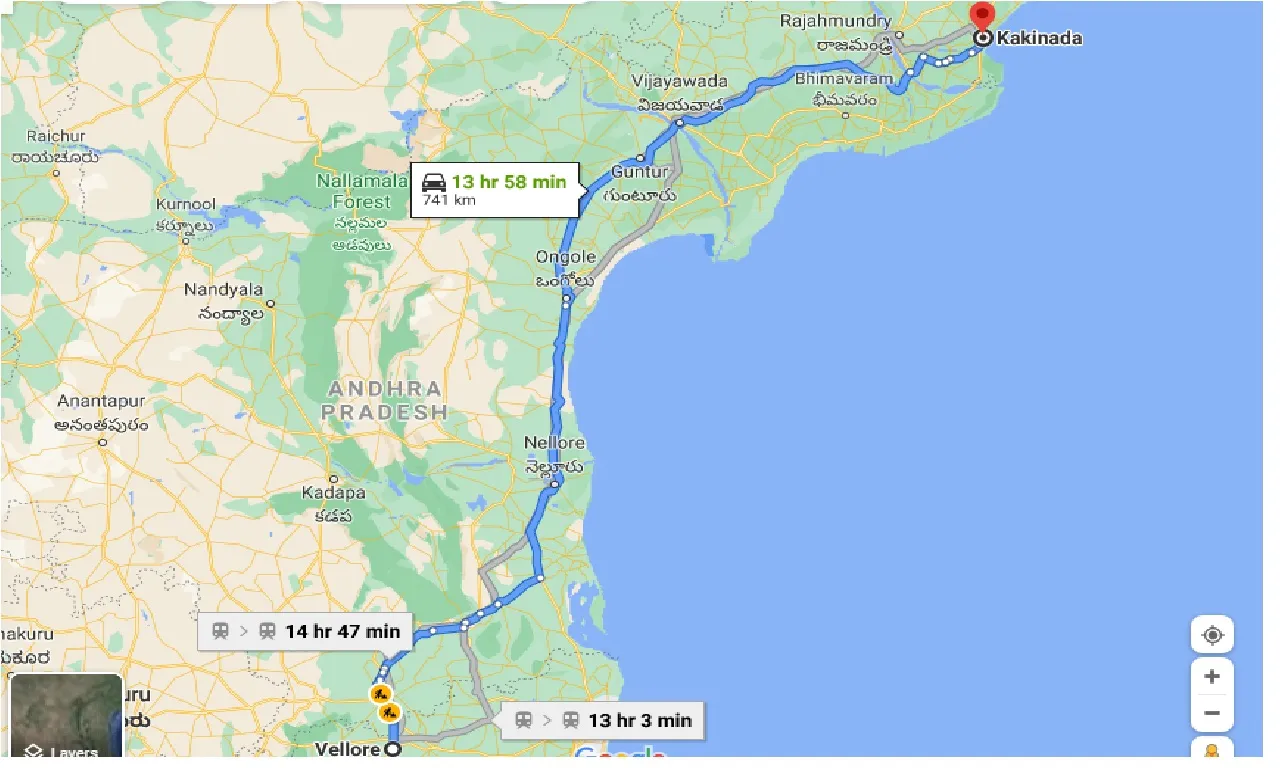 vellore-to-kakinada-taxi