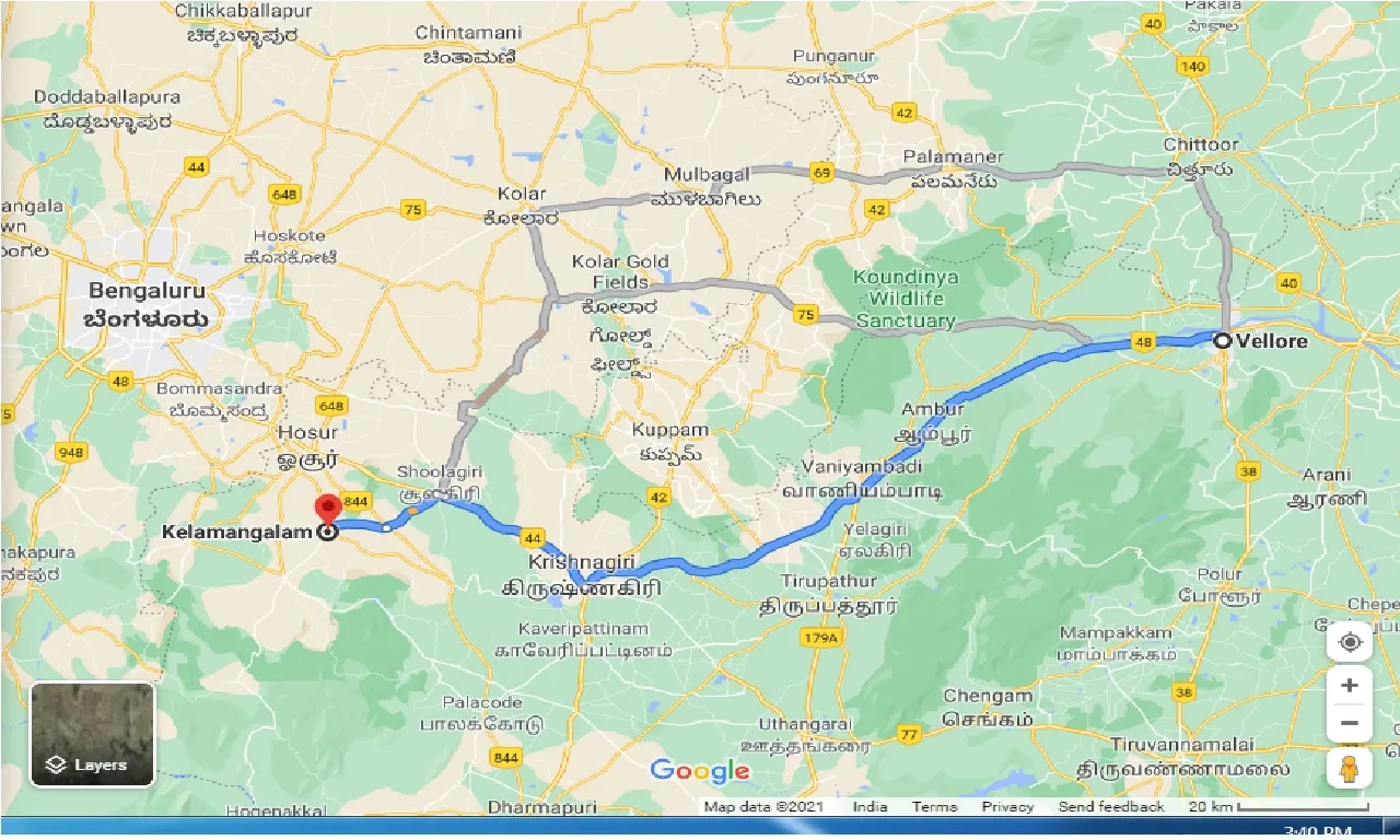vellore-to-kelamangalam-taxi