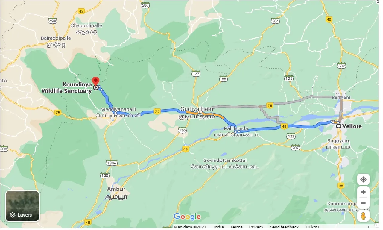 vellore-to-koundinya-wildlife-one-way