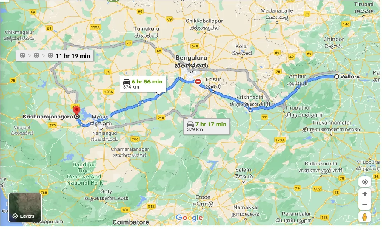 vellore-to-krishnarajanagara-taxi