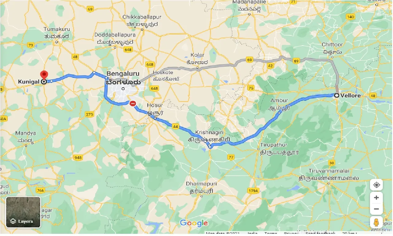 vellore-to-kunigal-one-way
