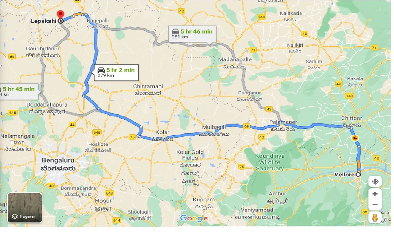 vellore-to-lepakshi-one-way