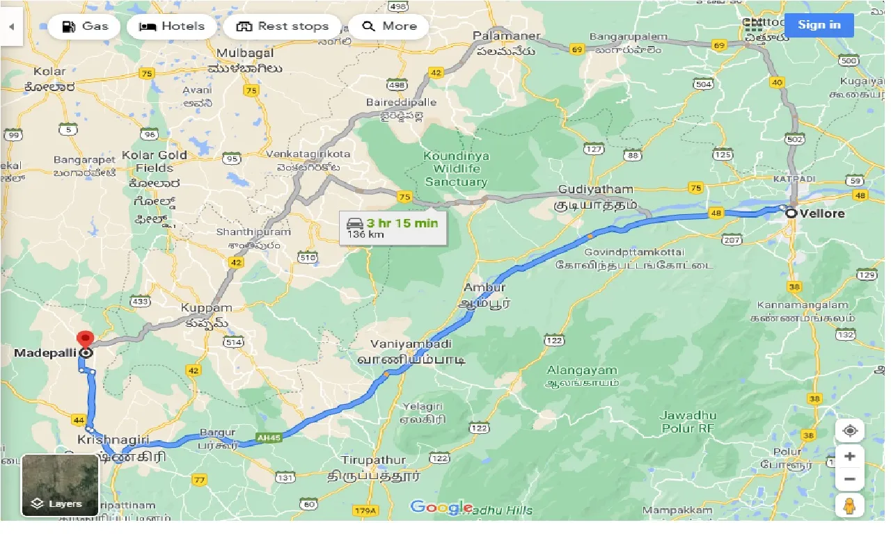 vellore-to-madepalli-one-way