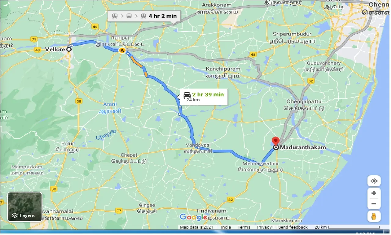 vellore-to-maduranthakam-one-way