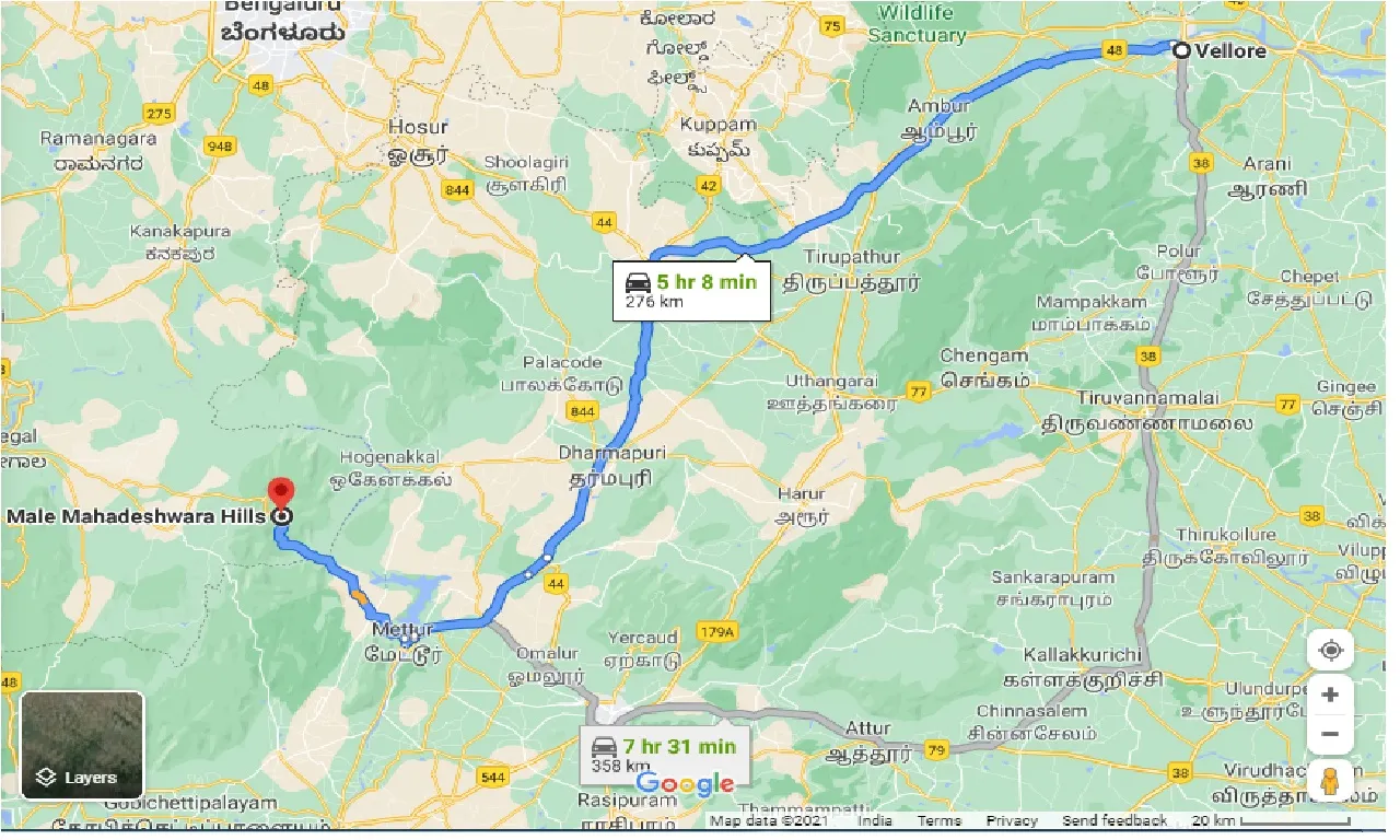 vellore-to-male-mahadeshwara-hills-taxi