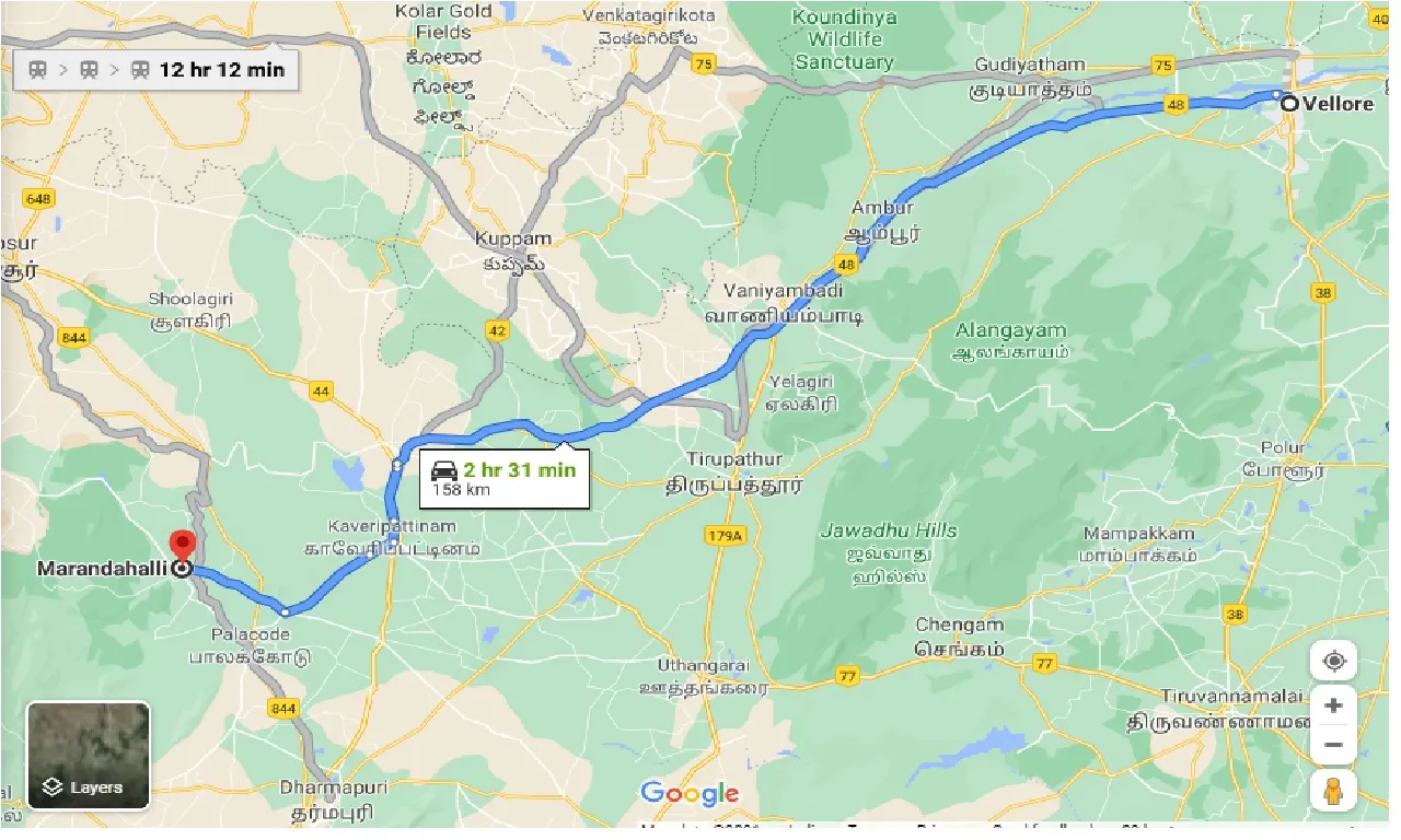 Vellore To Marandahalli Taxi vellore-to-marandahalli-taxi