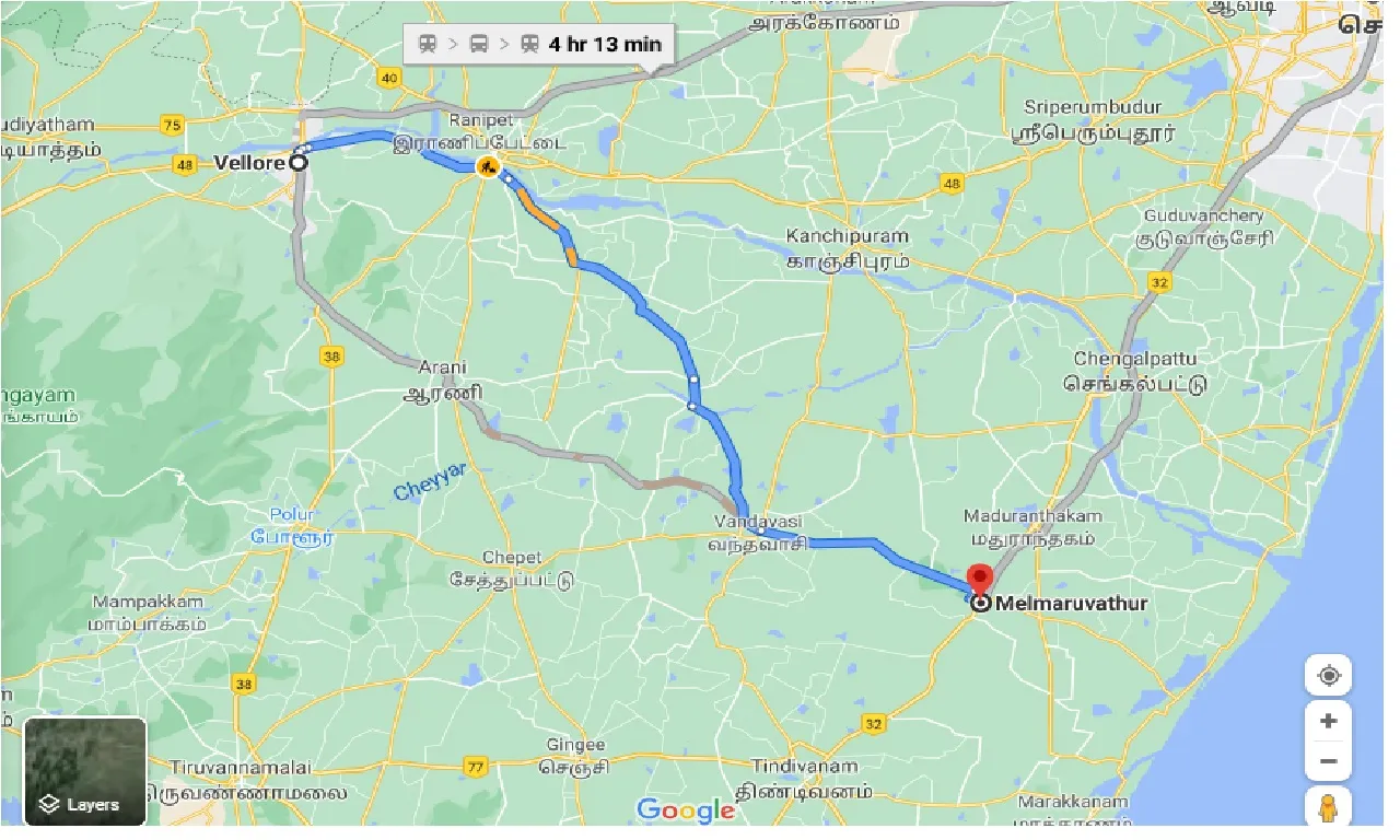 vellore-to-melmaruvathur-taxi
