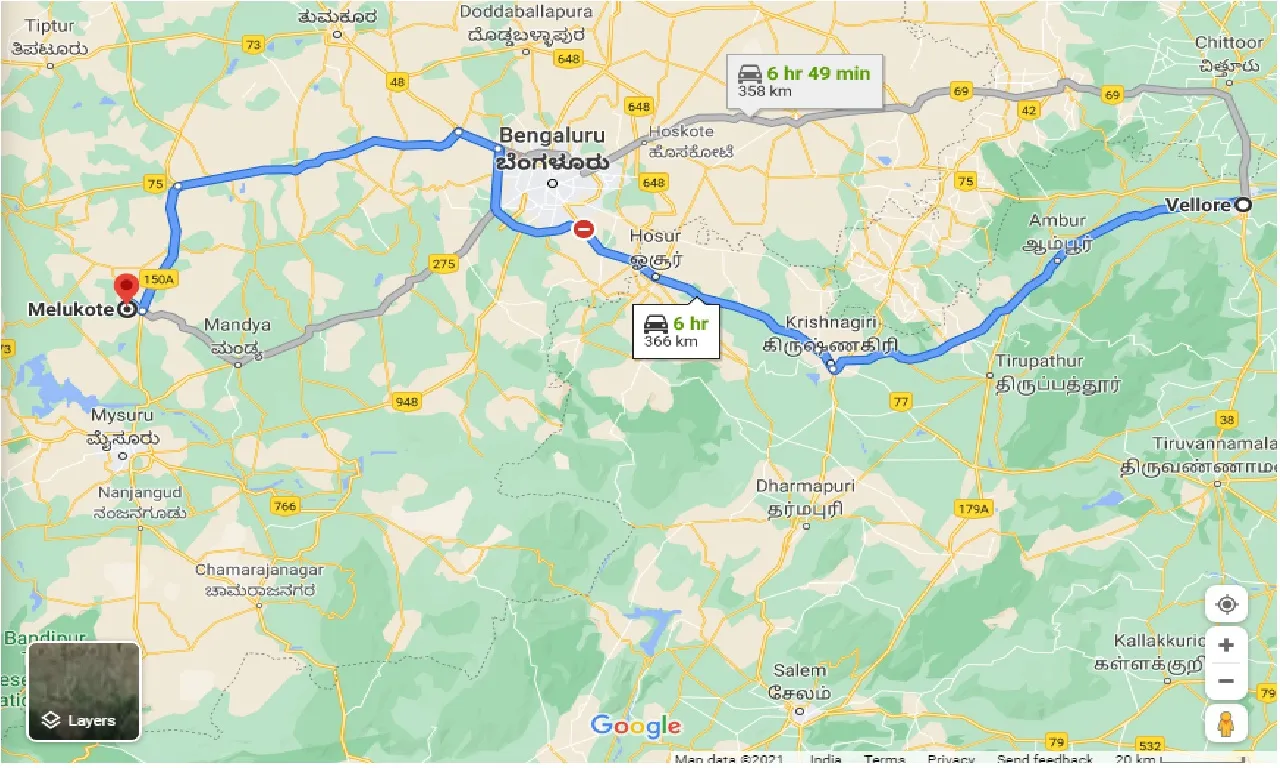 vellore-to-melukote-taxi