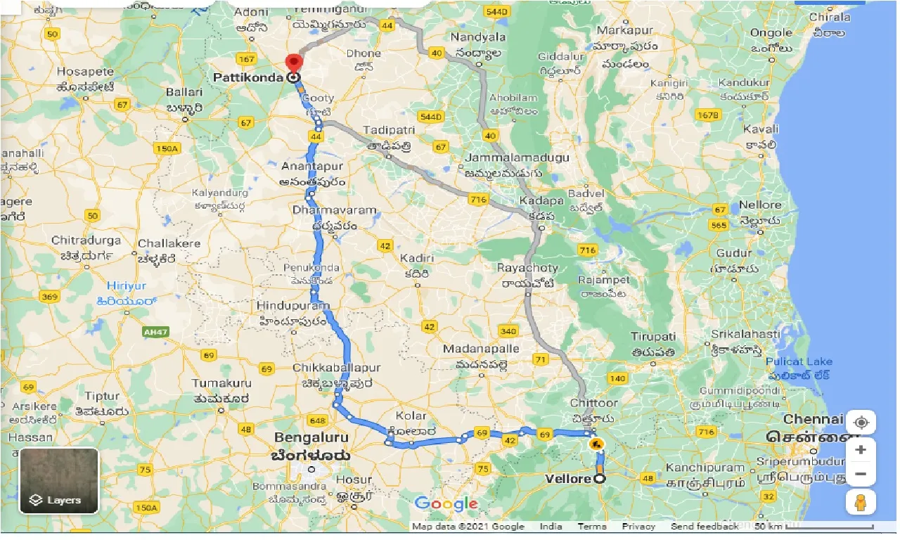 vellore-to-pattikonda-taxi