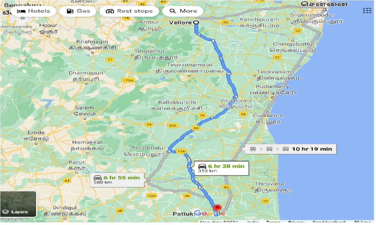vellore-to-pattukkottai-taxi