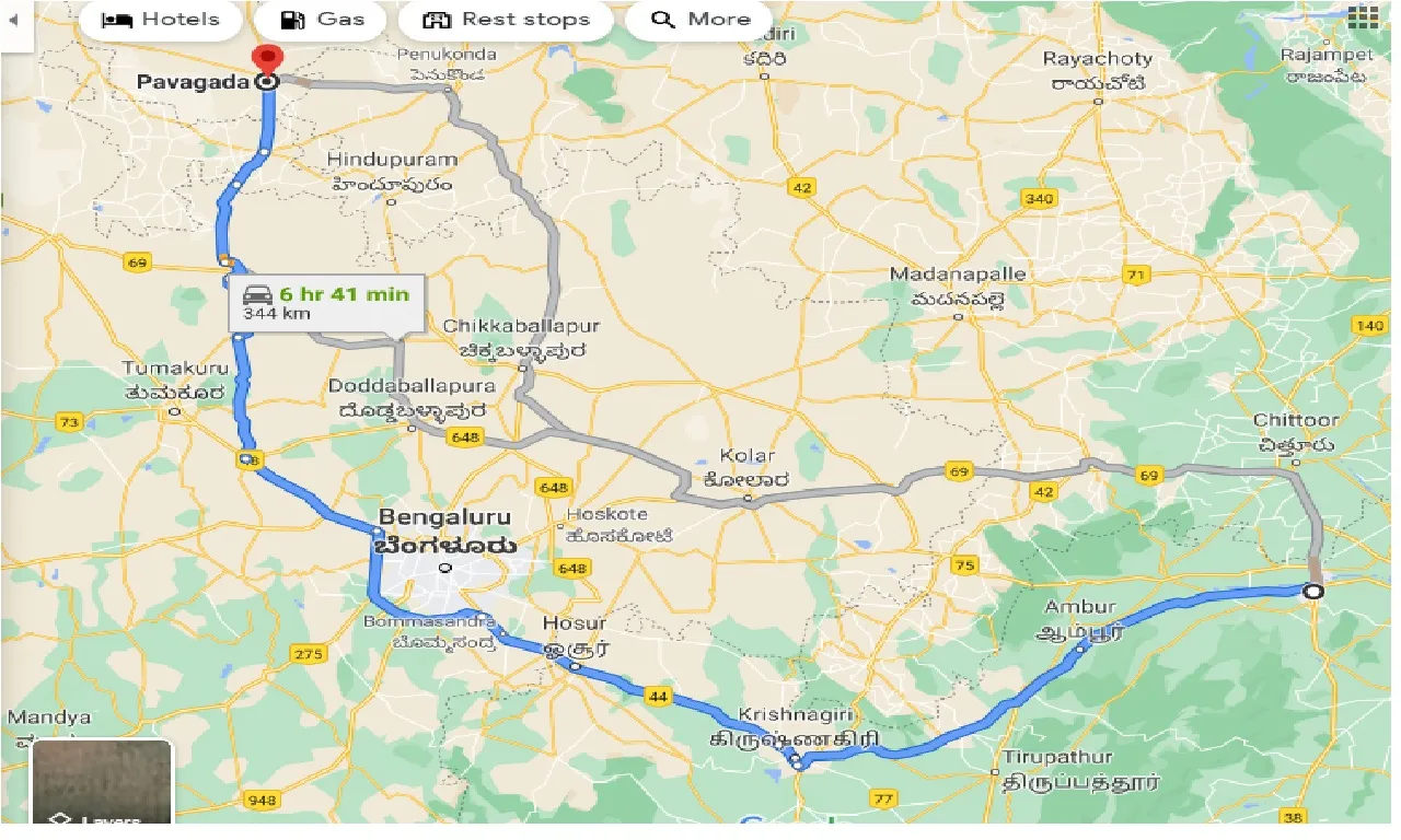 vellore-to-pavagada-one-way