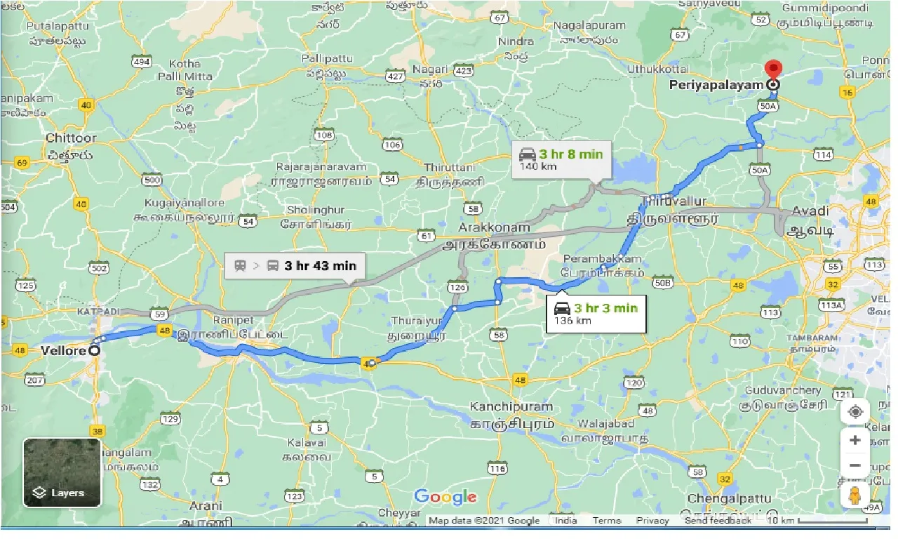 vellore-to-periyapalayam-one-way