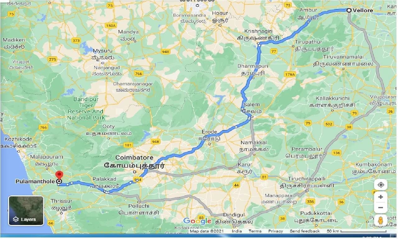 vellore-to-pulamanthole-taxi