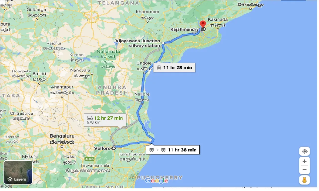 vellore-to-rajahmundry-taxi