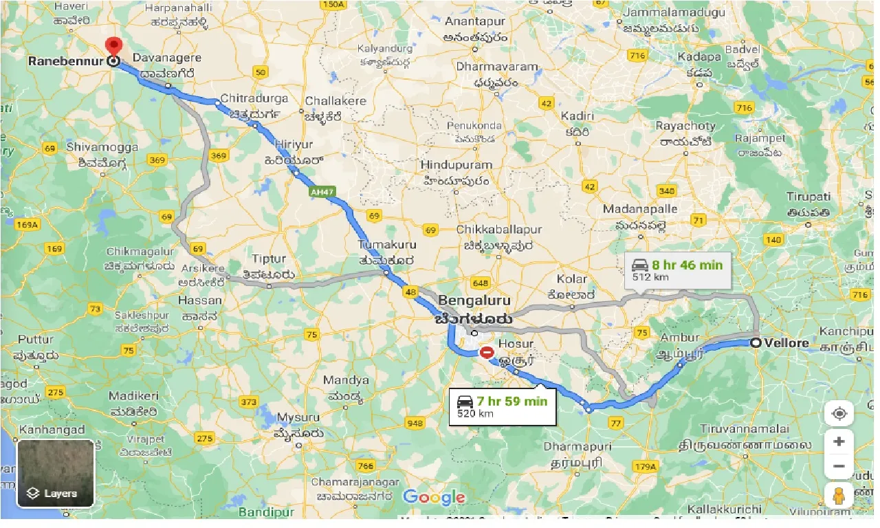 vellore-to-ranenennur-one-way