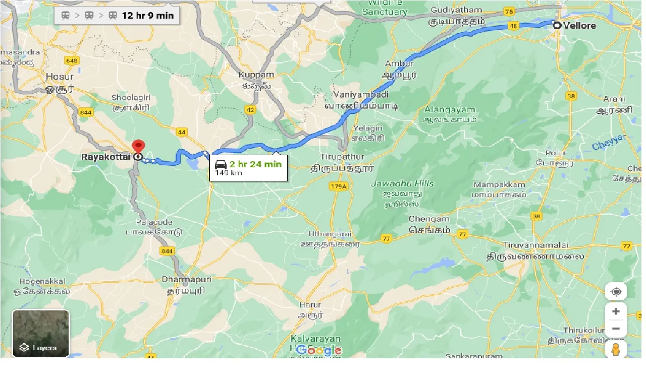 vellore-to-ravakottai-taxi