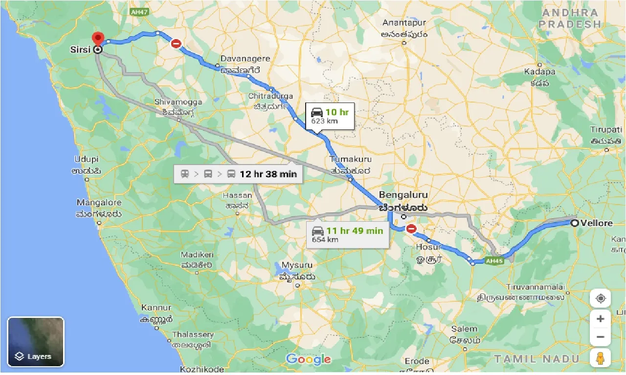 vellore-to-sirsi-one-way