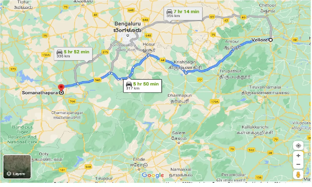 vellore-to-somanathapura-taxi