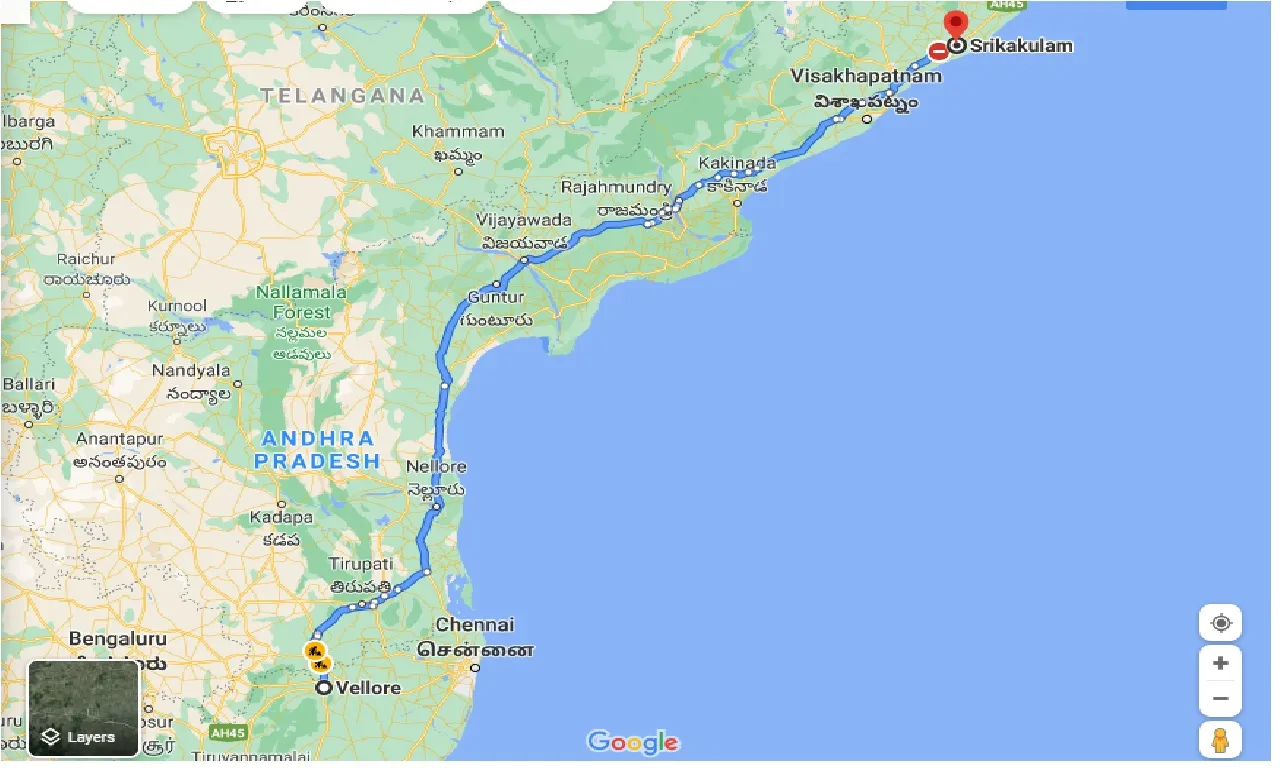 vellore-to-srikakulam-taxi