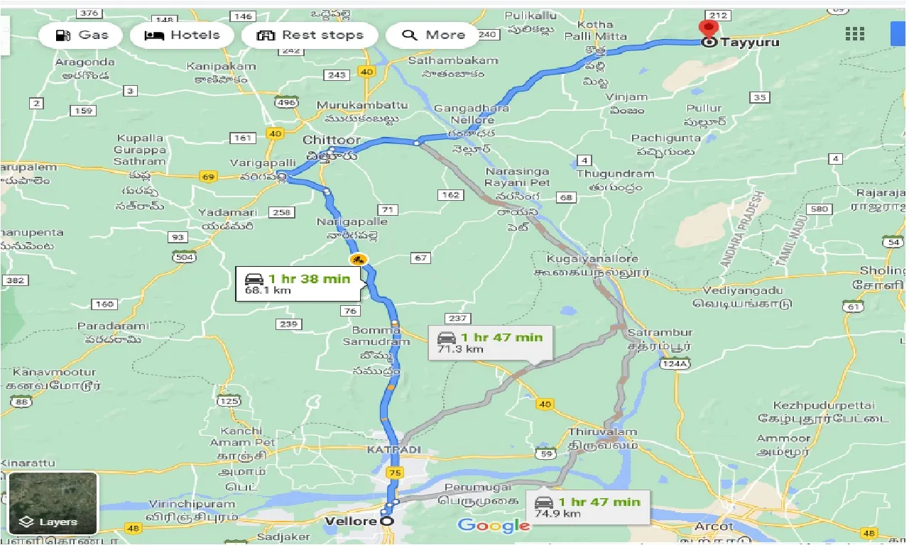 vellore-to-tayyuru-taxi
