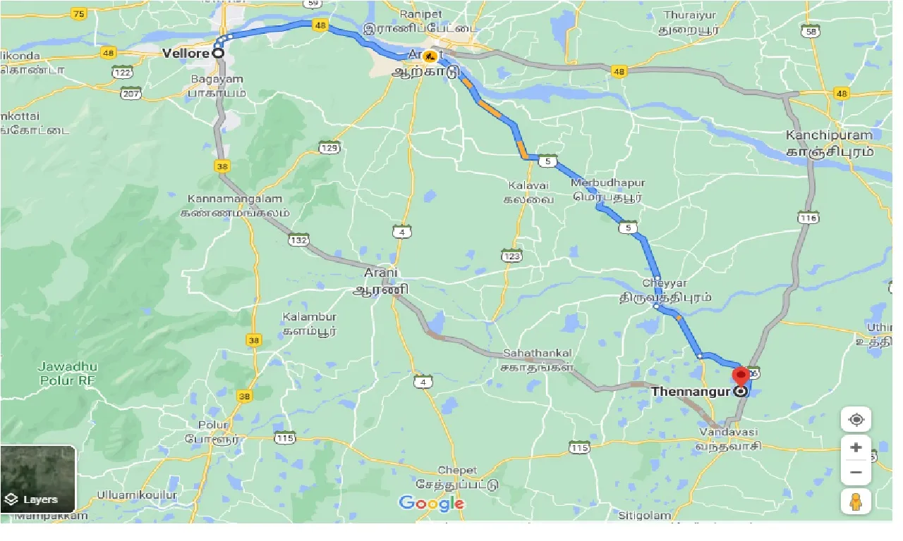 vellore-to-thennangur-taxi