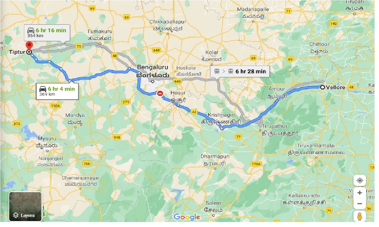 vellore-to-tiptur-taxi