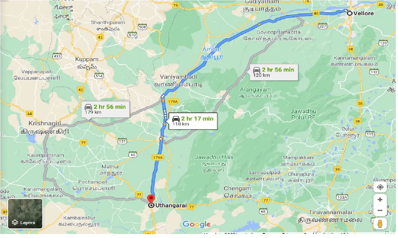 vellore-to-uthangarai-one-way