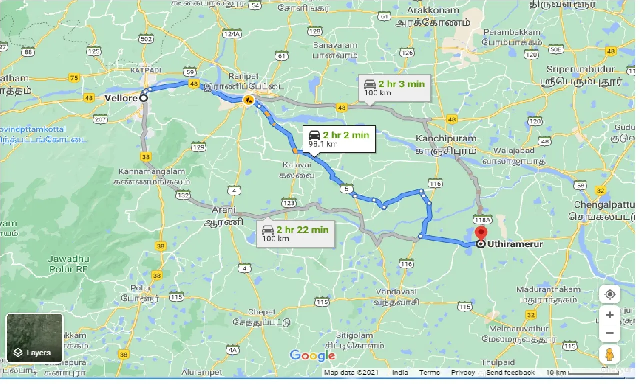 vellore-to-uthiramerur-taxi