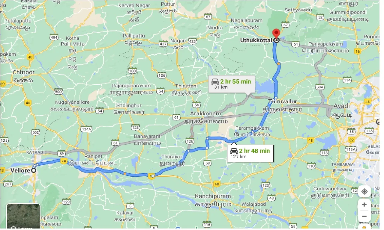 vellore-to-uthukkottai-one-way