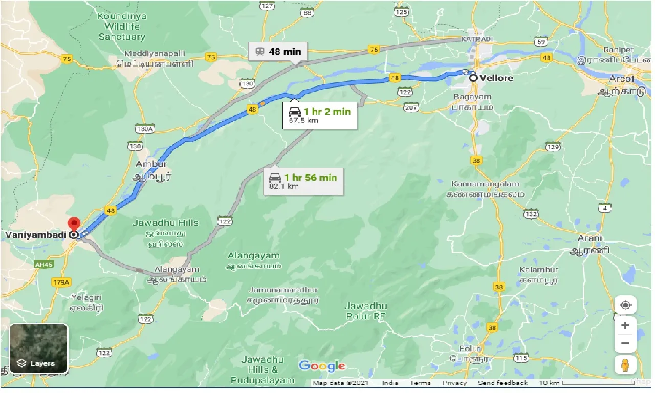 vellore-to-vaniyambadi-one-way