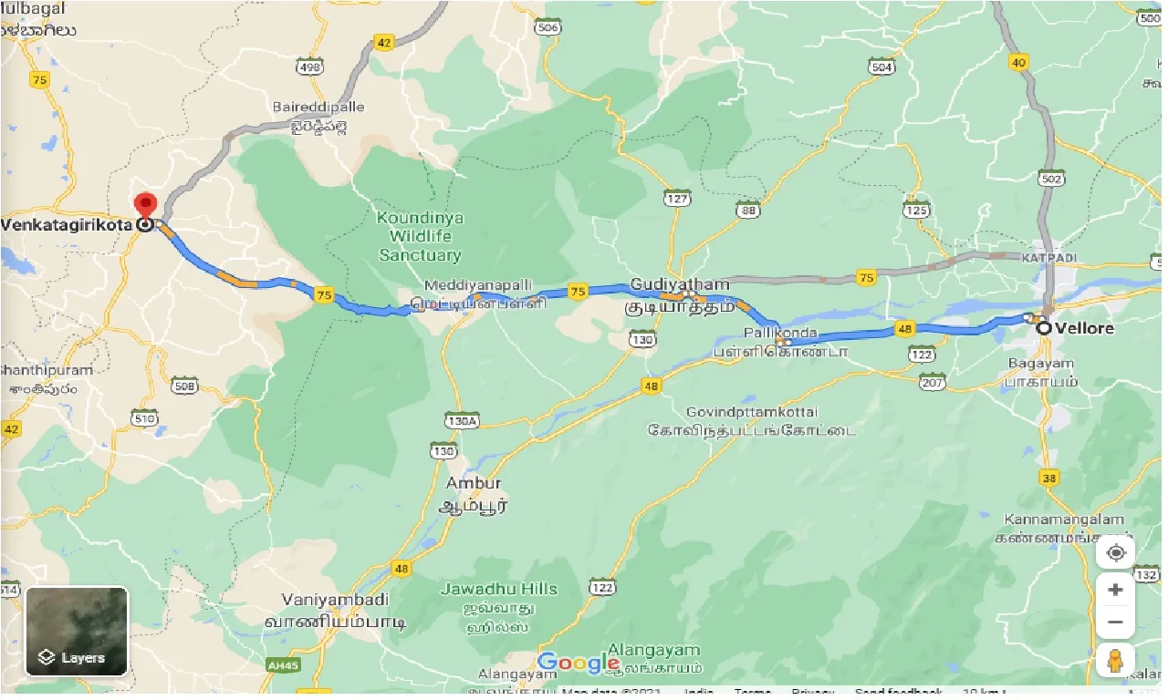 vellore-to-venkatagirikota-taxi