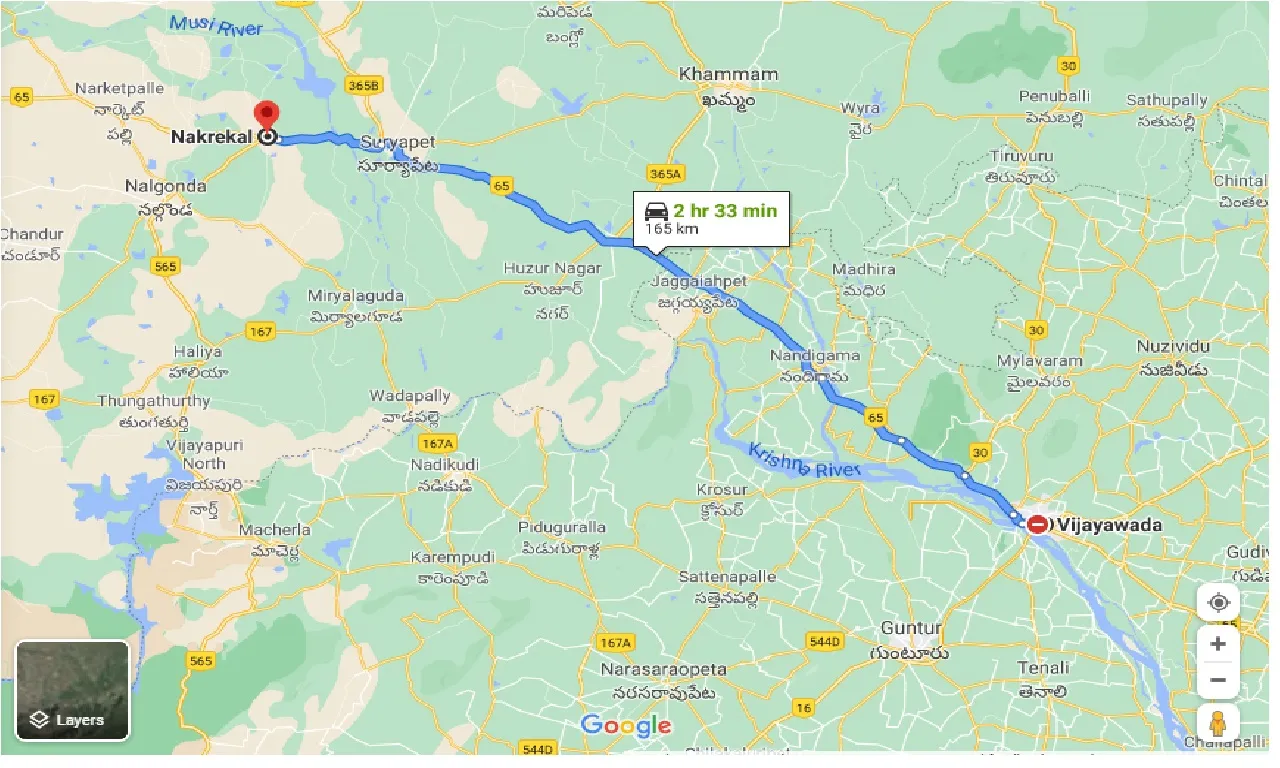 vijayawada-to-nakrekal-taxi