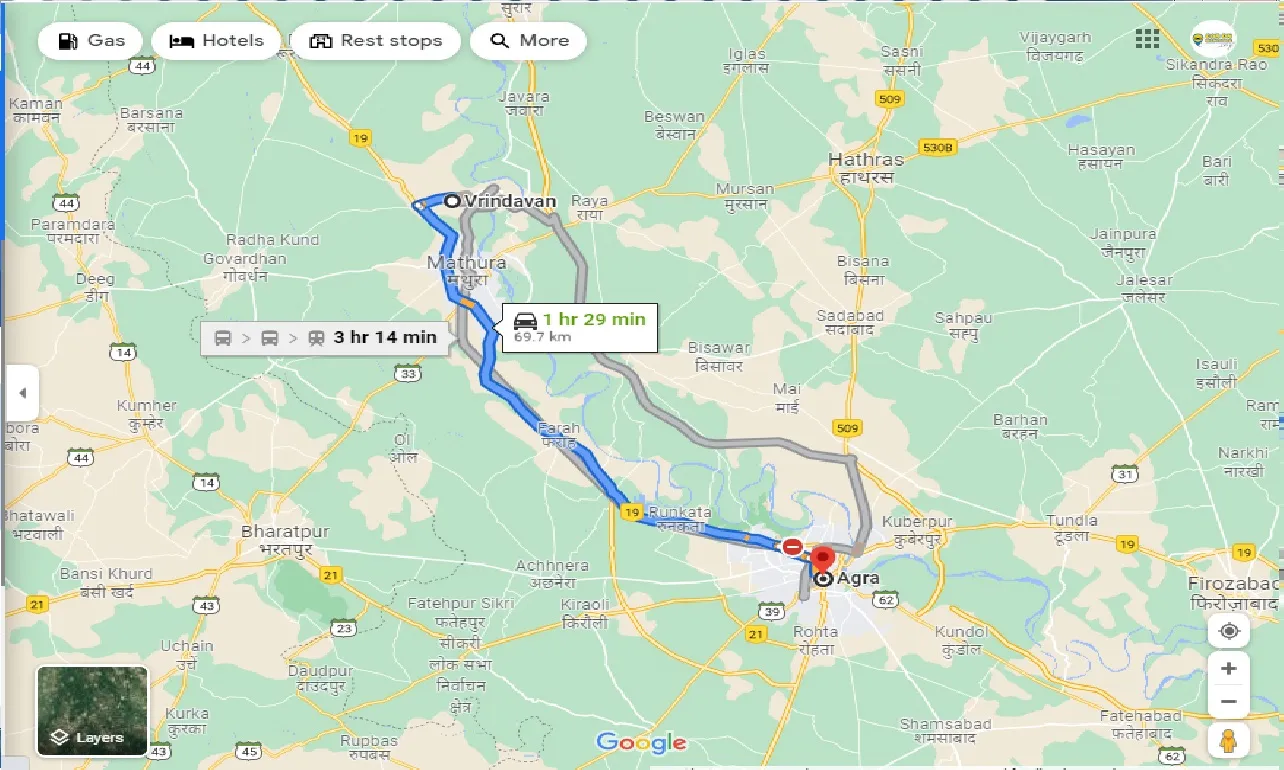 vrindavan-to-agra-round-trip
