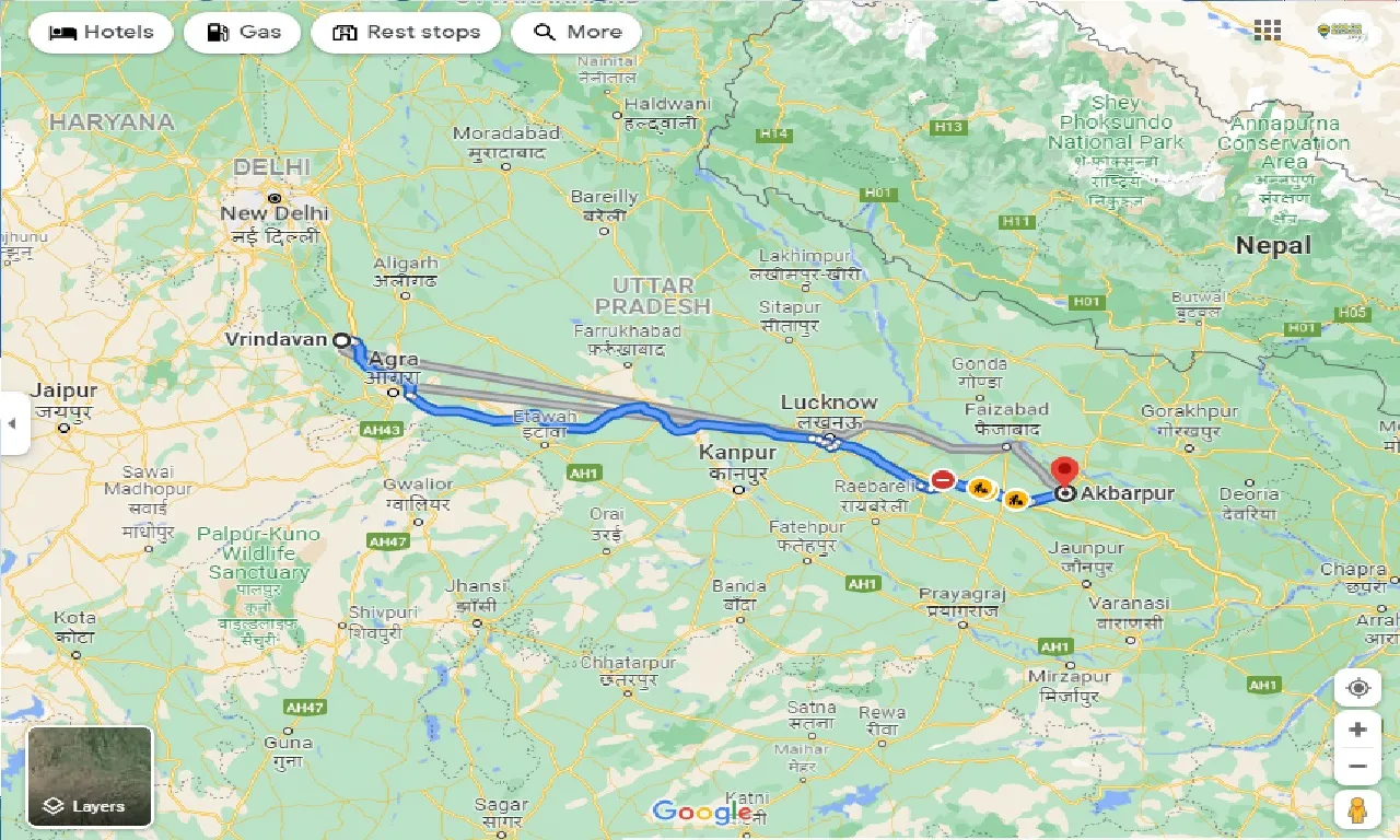 vrindavan-to-akbarpur-taxi