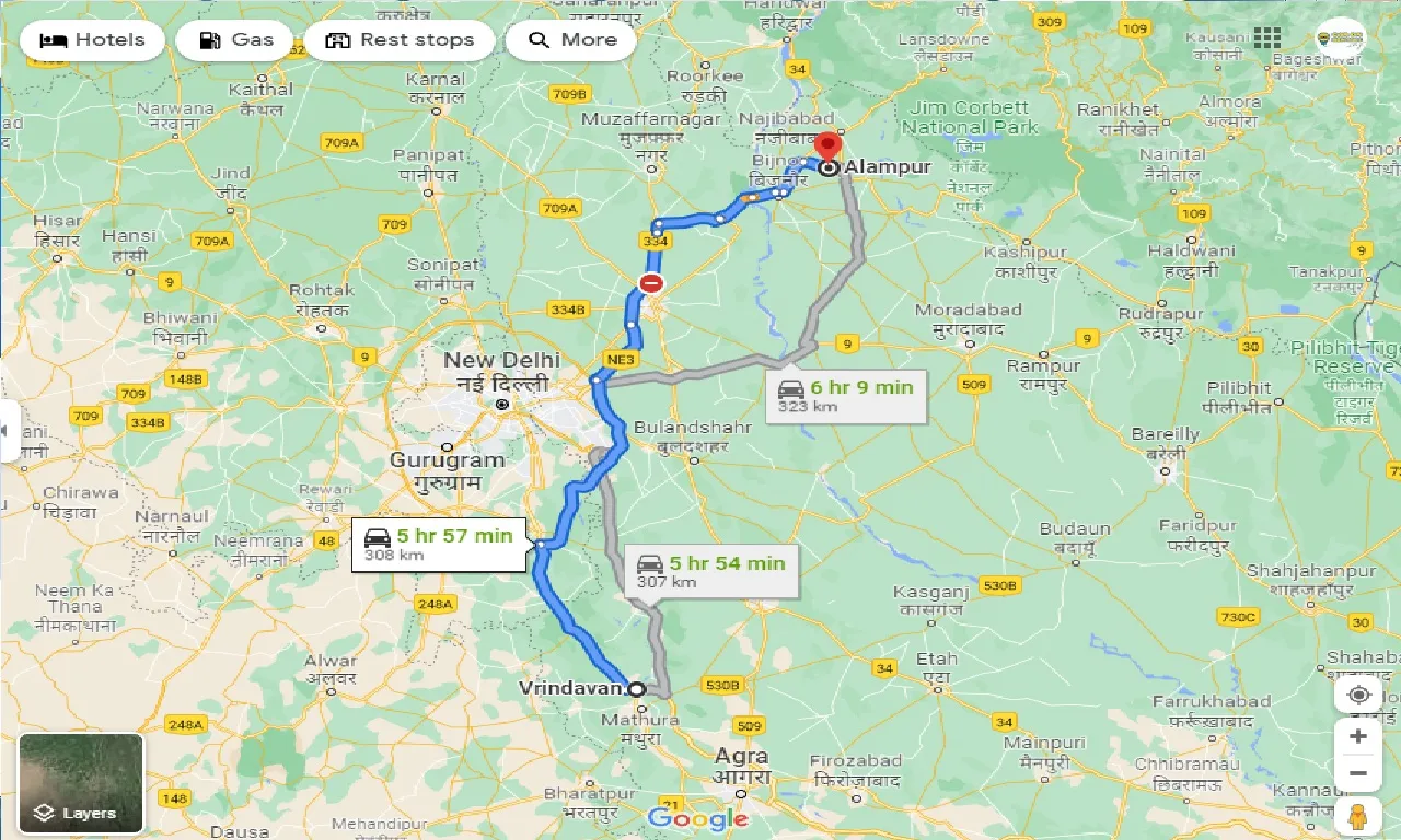 vrindavan-to-alampur-one-way