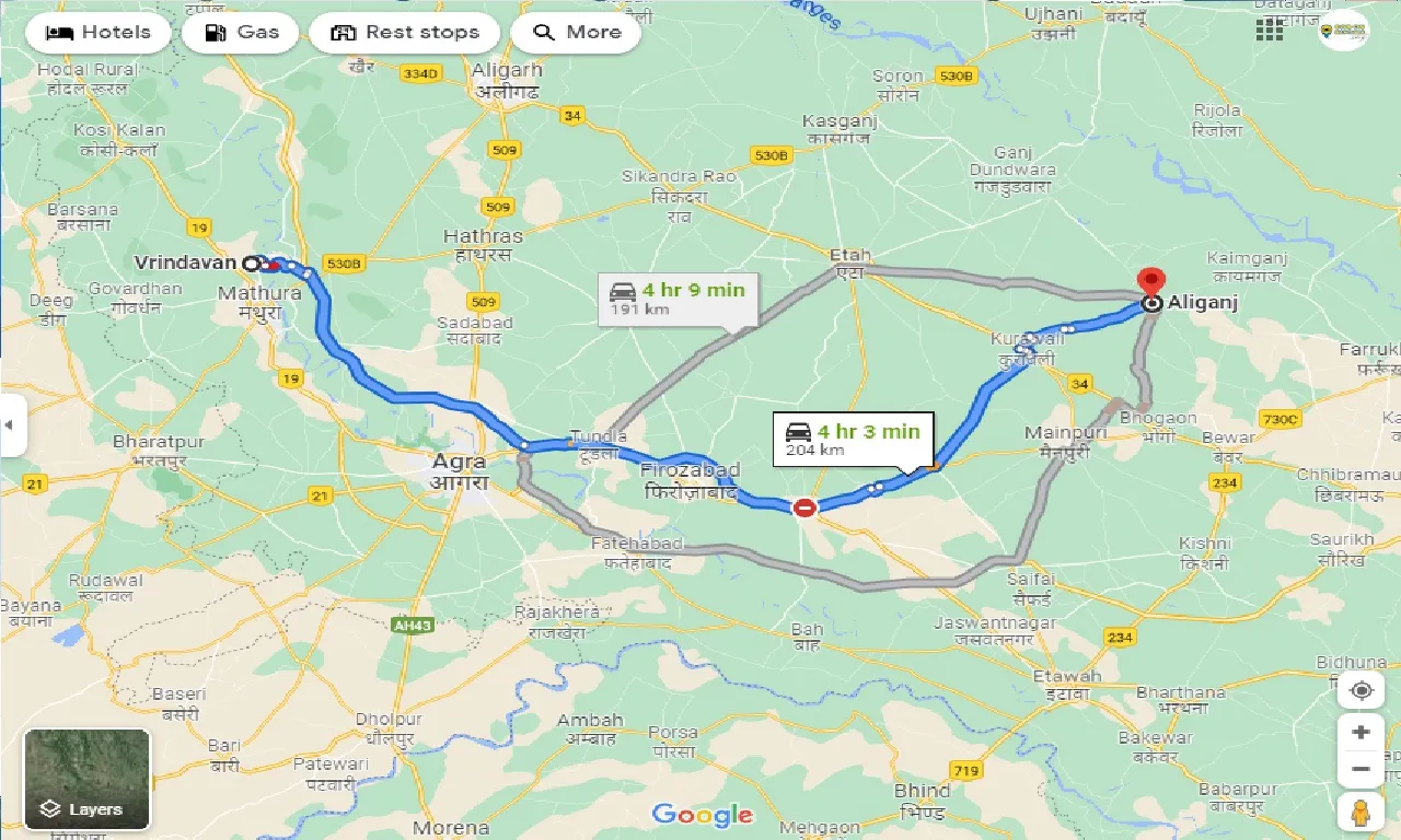 vrindavan-to-aliganj-one-way