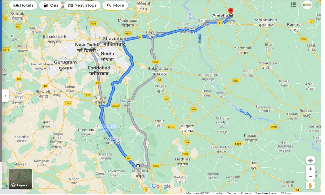 vrindavan-to-amroha-one-way