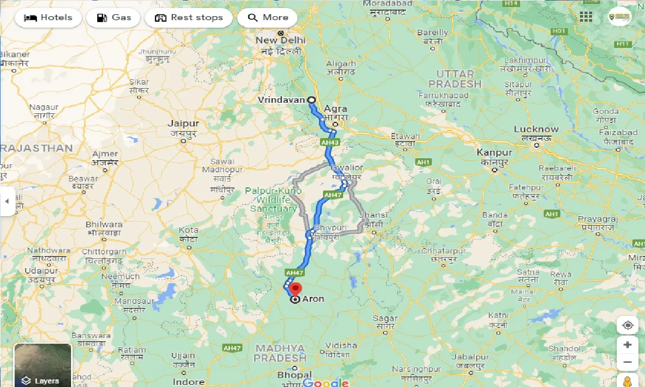vrindavan-to-aron-one-way