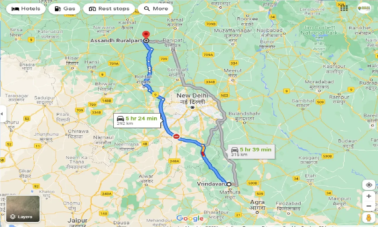 vrindavan-to-assandh-ruralpart-taxi