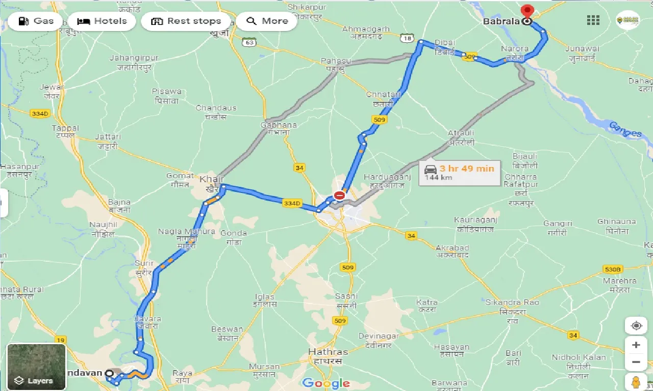 vrindavan-to-babrala-one-way