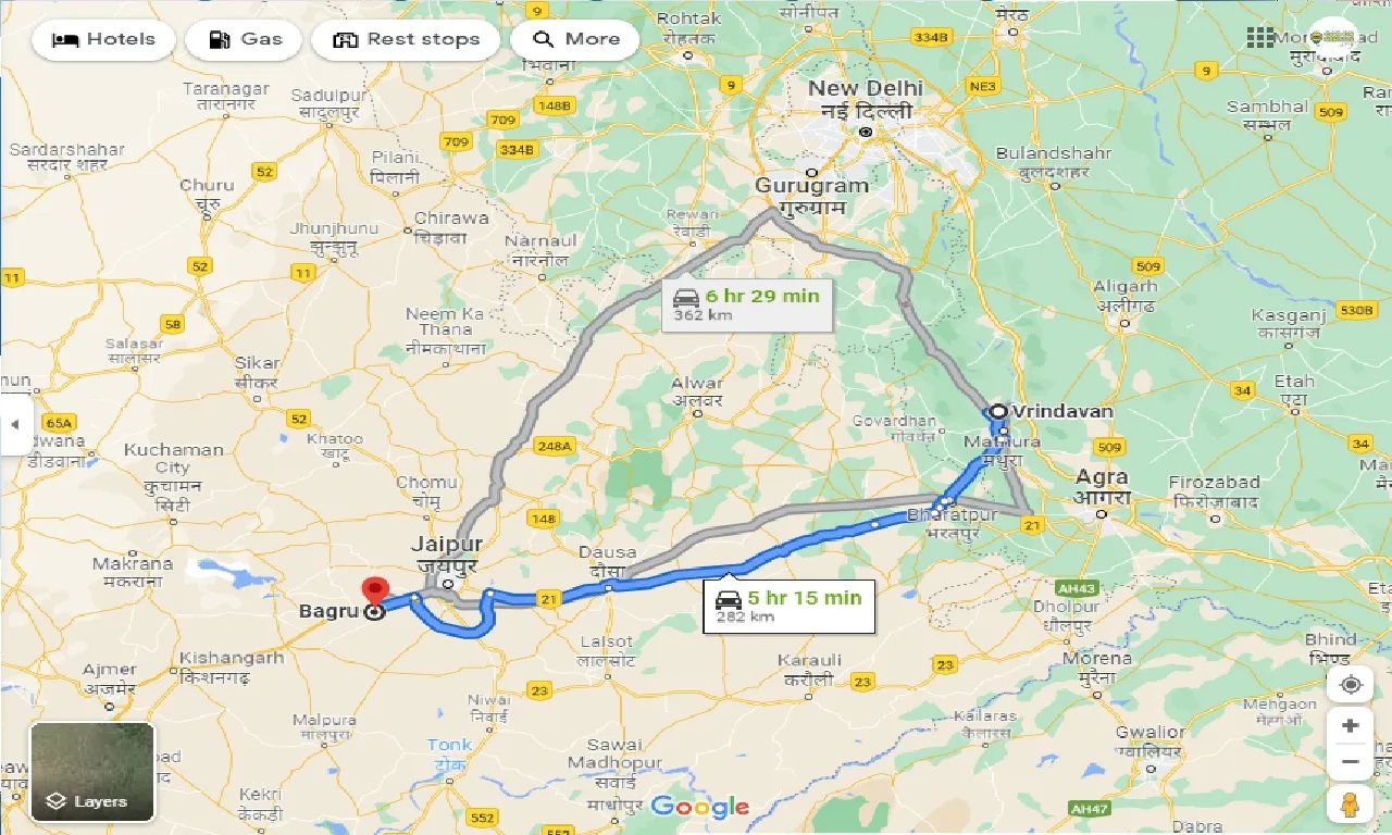 vrindavan-to-bagru-one-way
