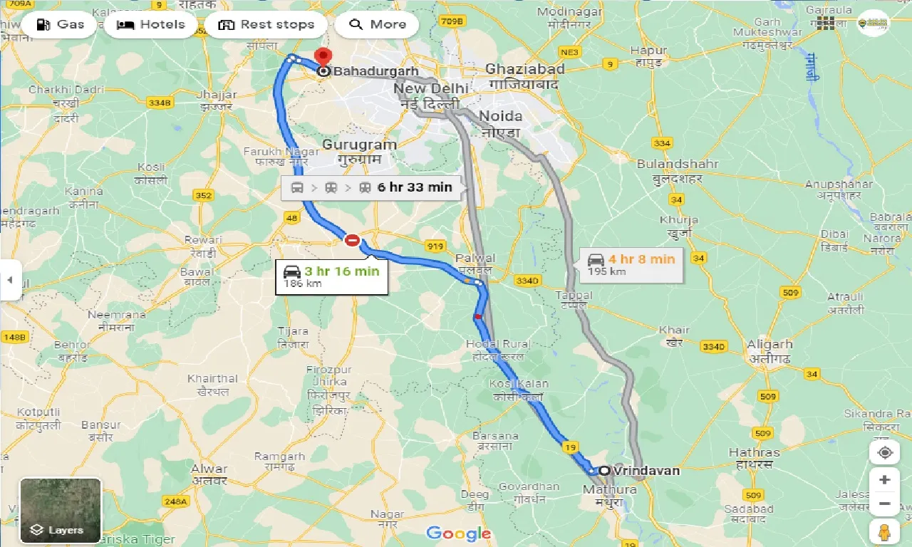 vrindavan-to-bahadurgarh-one-way