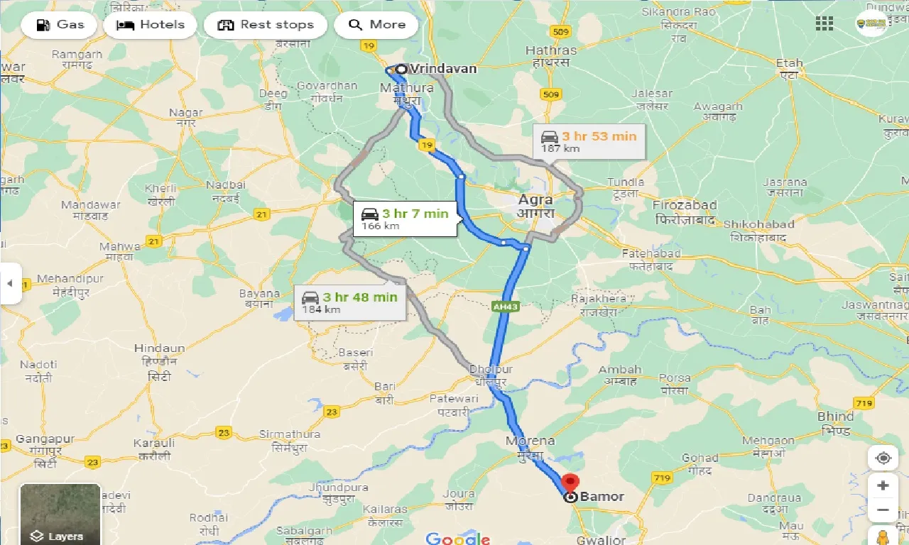 vrindavan-to-bamor-one-way