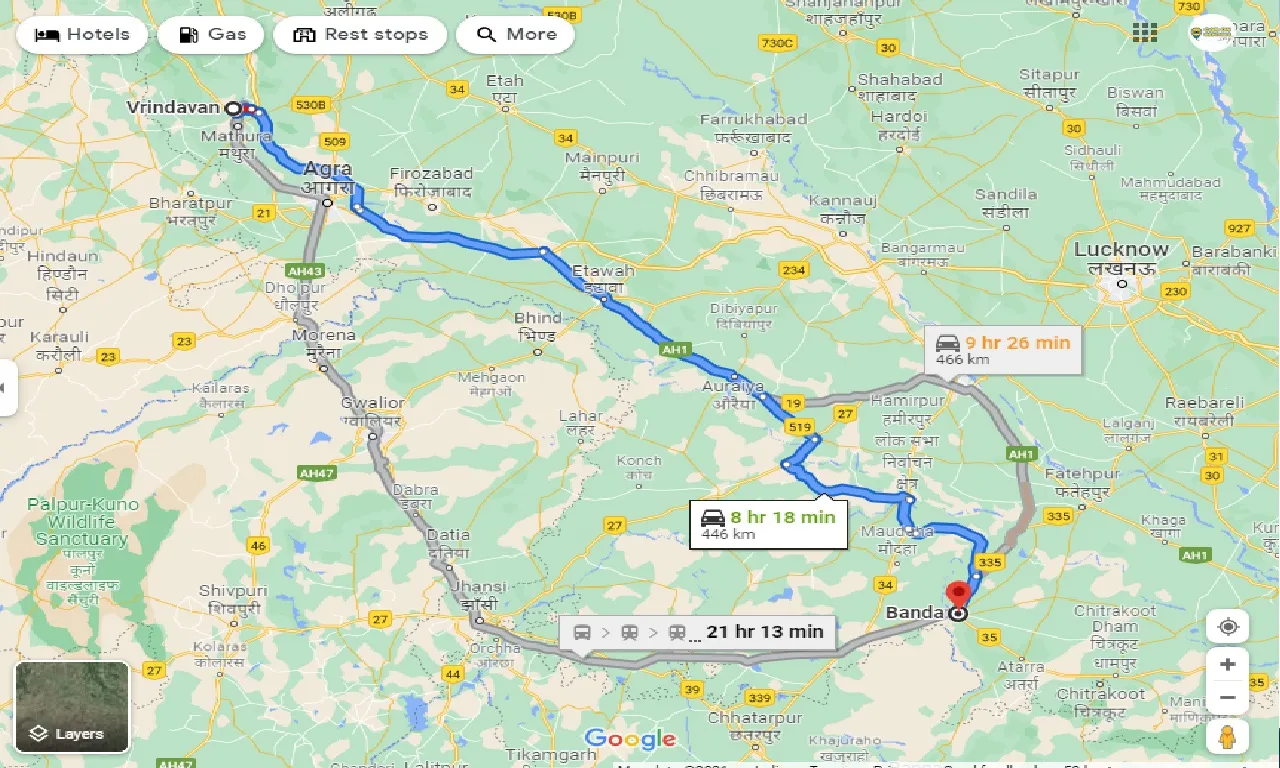 vrindavan-to-banda-one-way