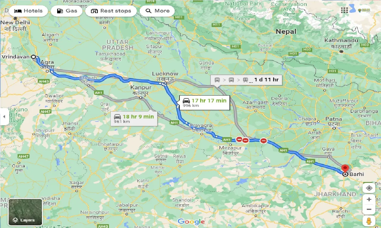 vrindavan-to-barhi-one-way