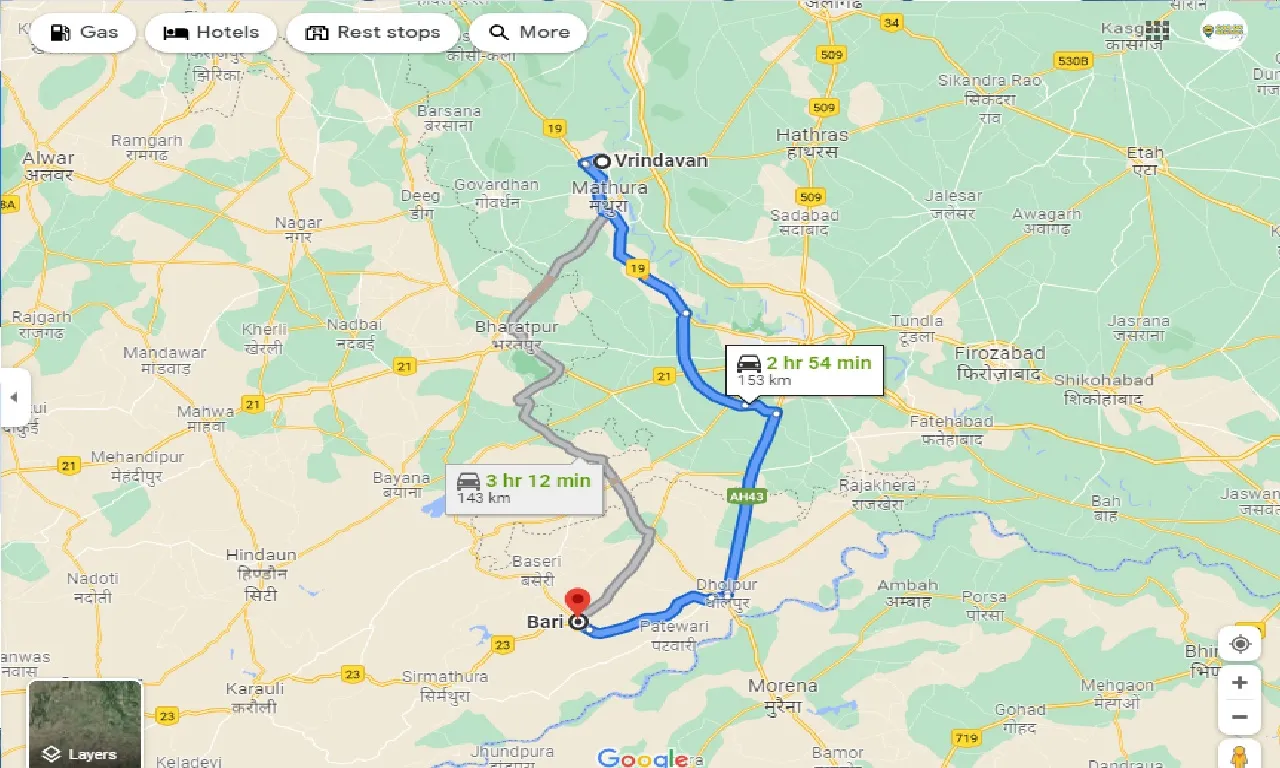 vrindavan-to-bari-taxi