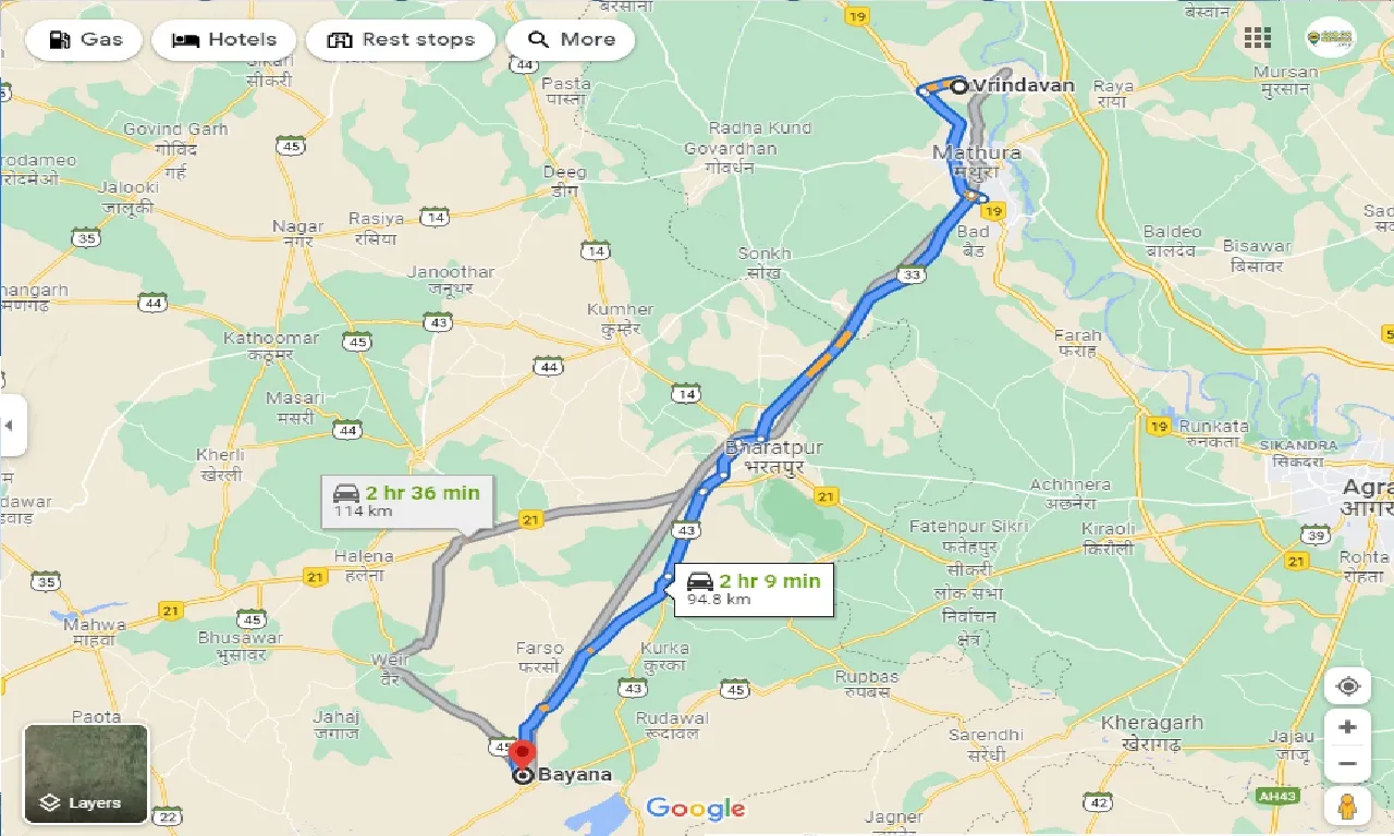 vrindavan-to-bayana-taxi