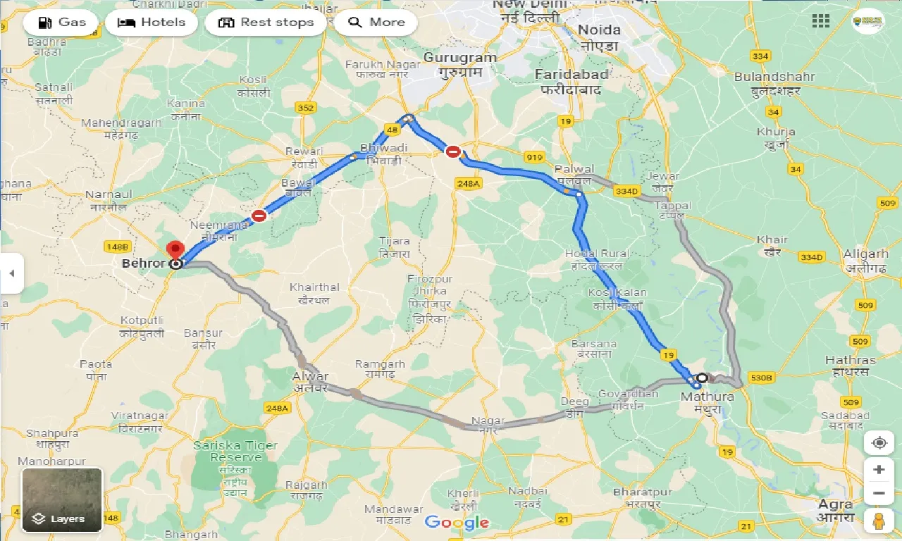 vrindavan-to-behror-taxi
