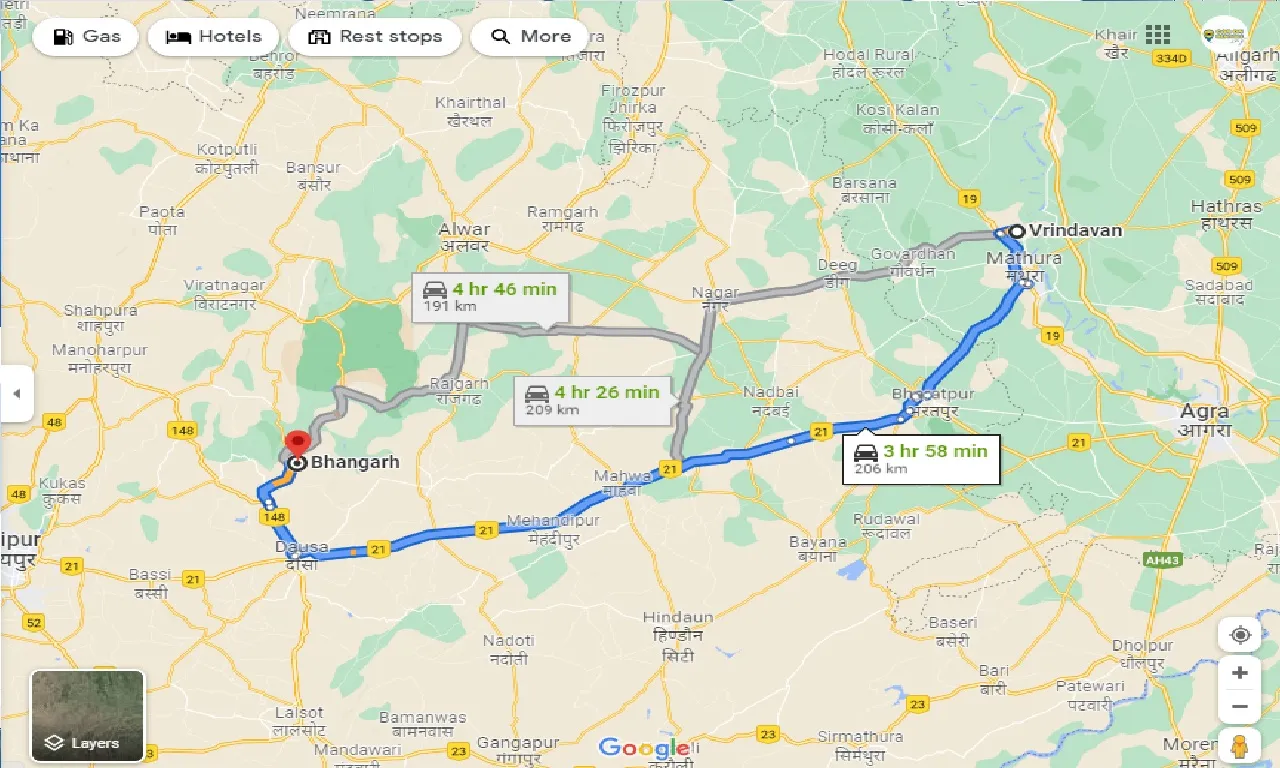 vrindavan-to-bhangarh-one-way